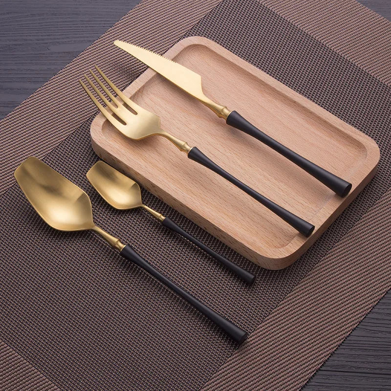 Gold Stainless steel Dinnerware