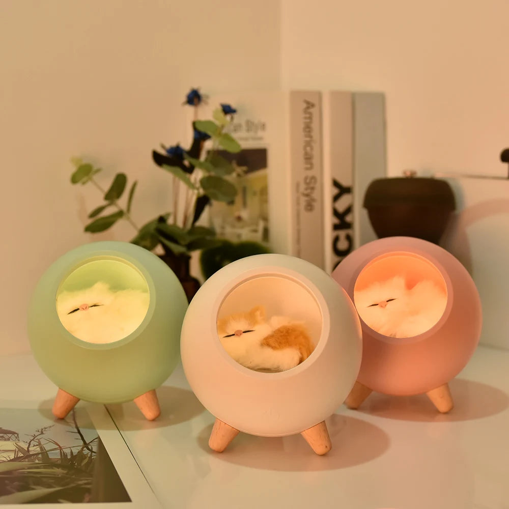 USB Cute Cat House Touch Dimming LED