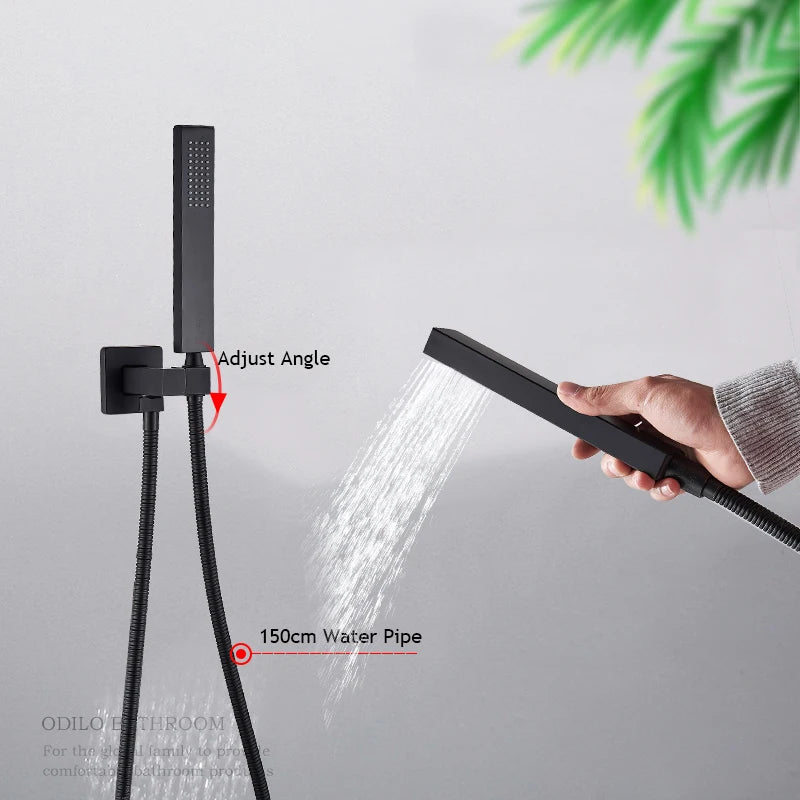 Matte Black Shower Faucet Set