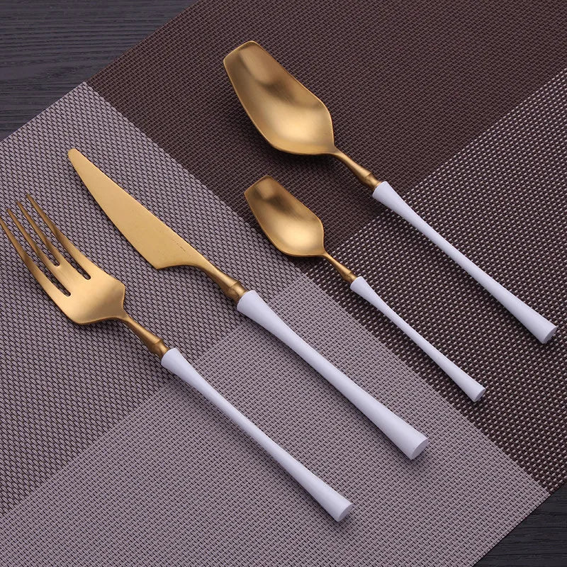 Gold Stainless steel Dinnerware