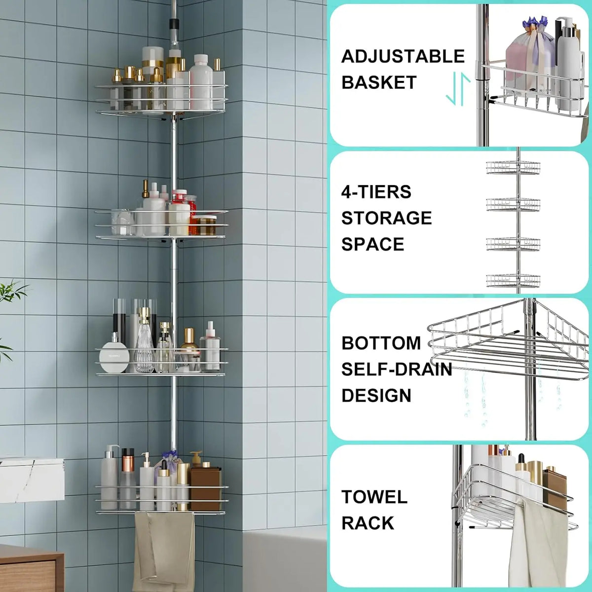 Bathroom Corner Shower Organizer