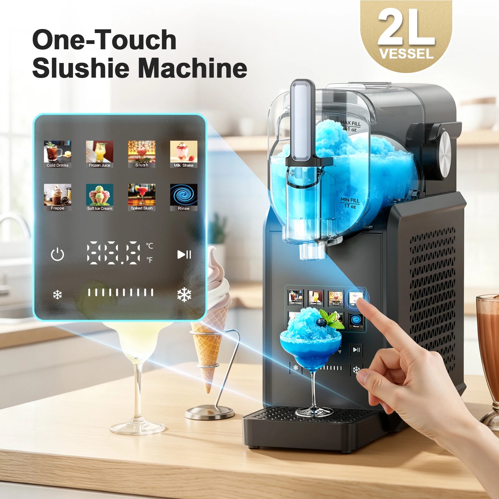 2-in-1 90 oz. Slushie Machine no Ice Needed