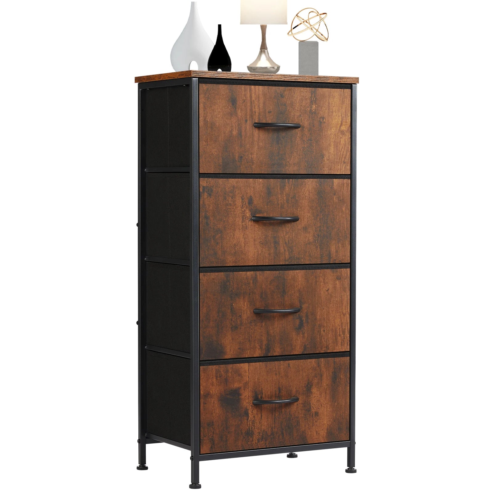4 Fabric Drawer Nightstand