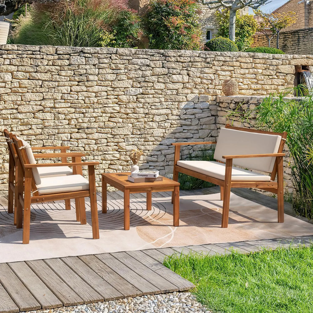 4 Piece Patio Set w/ Loveseat and Coffee Table