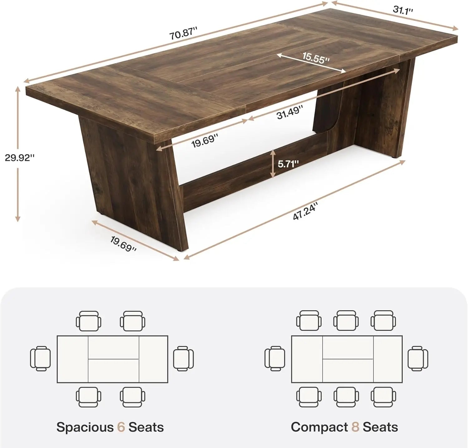 Dining Room Table, Solid Pedestal
