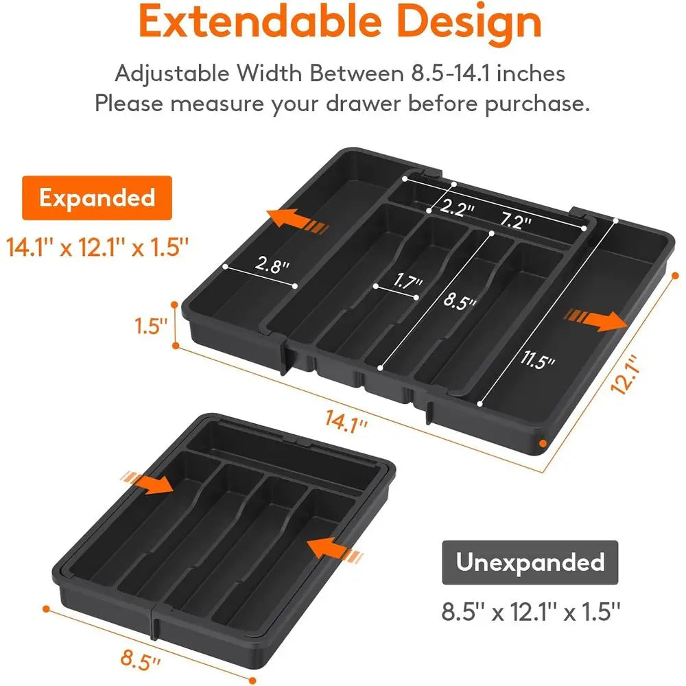 Expandable Utensil Tray BPA Free Adjustable