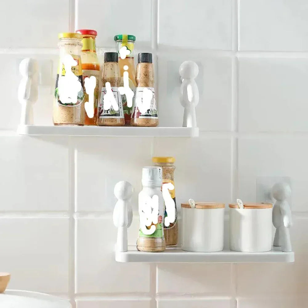 1PC/2PCS Self-adhesive Bathroom Shampoo Shelf
