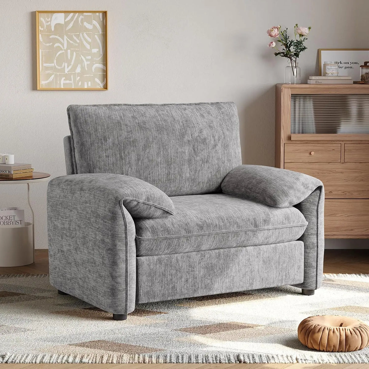 Oversized Plush Chenille Accent Chair