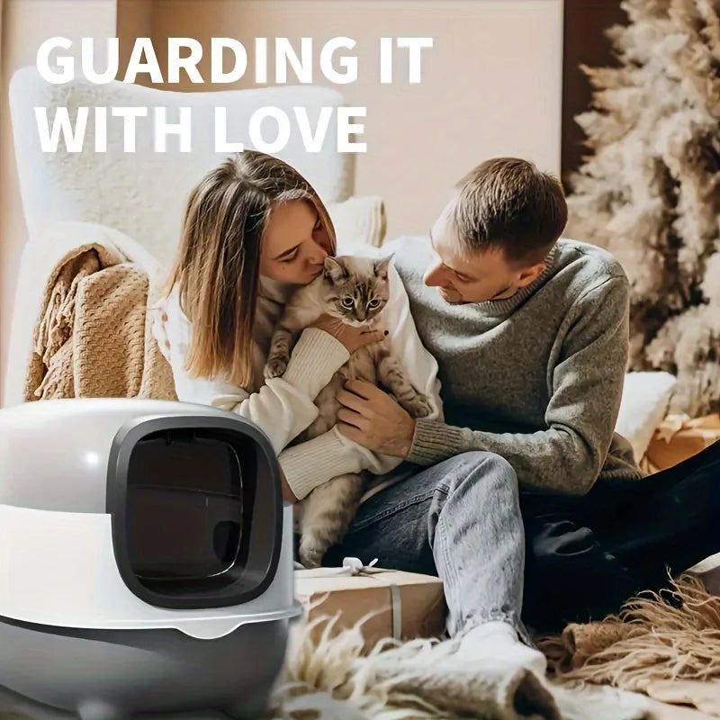 Cat Litter Box - Spacious, Foldable, Top-Entry Design