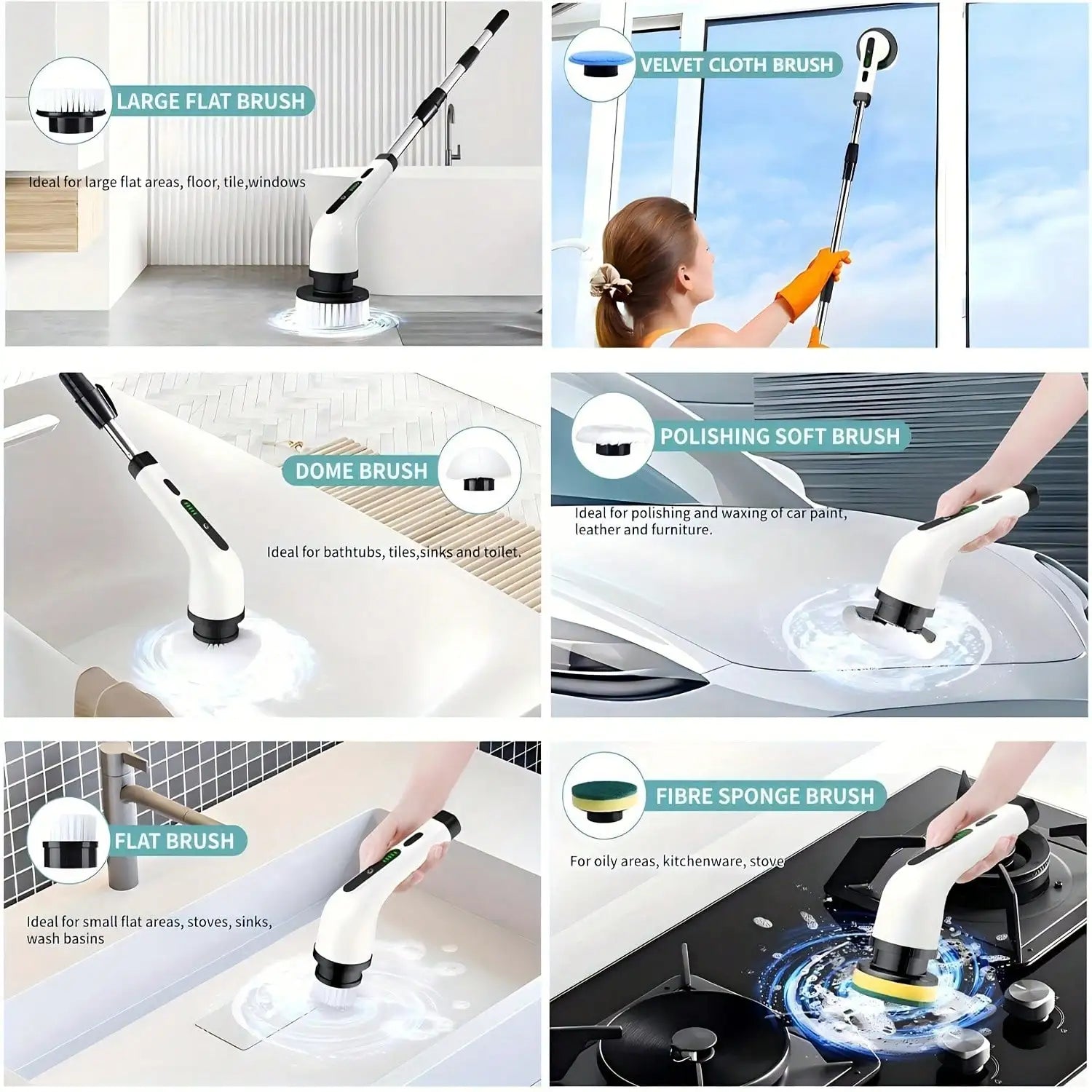 9 In 1 Electric Spin Scrubber Cordless