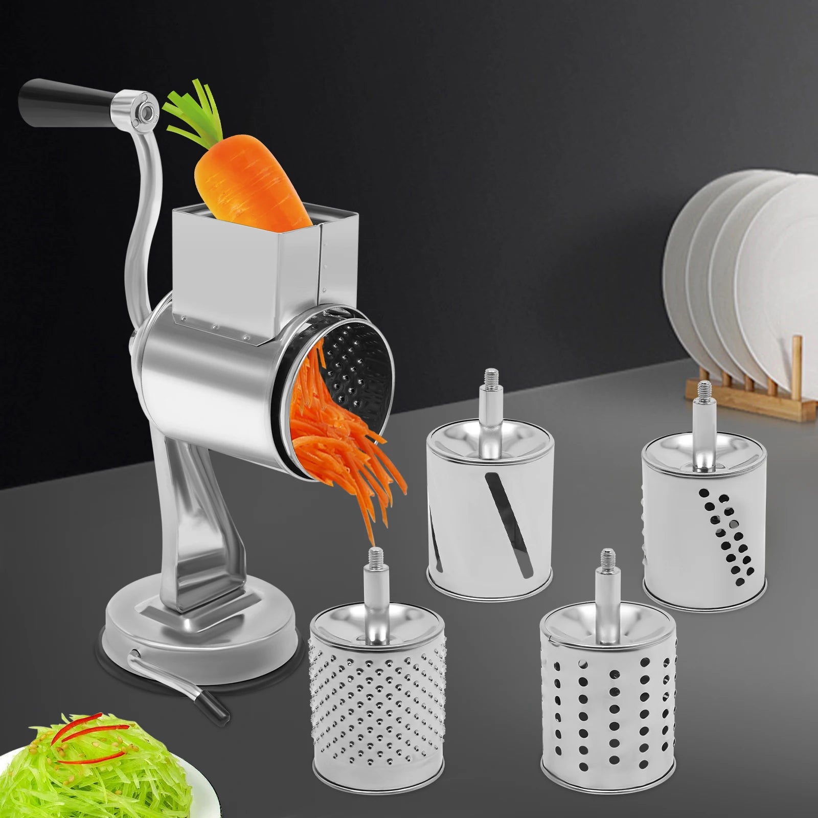 Stainless Steel Rotary Grater W/5 Blades