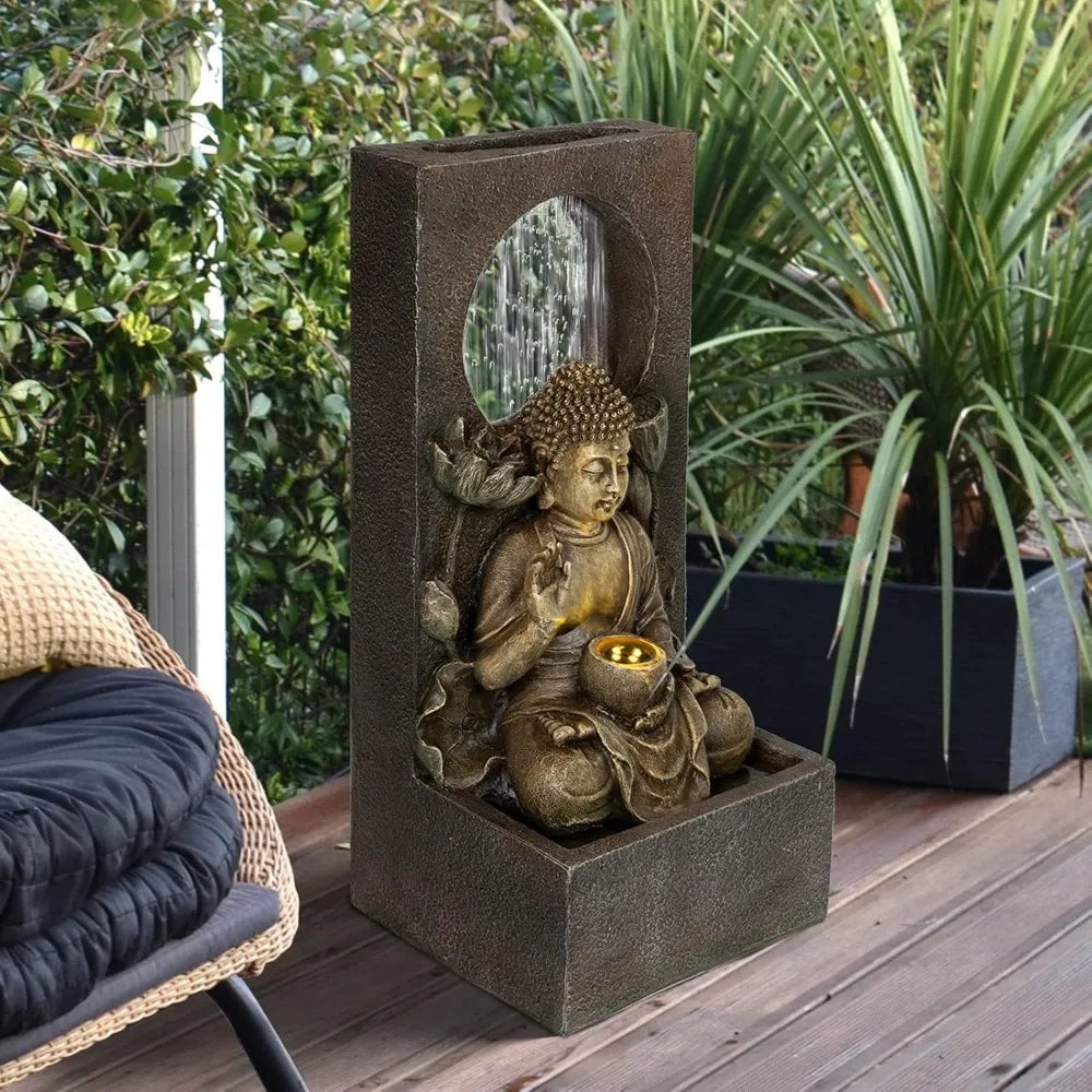 Buddha LED Waterfall Fountain