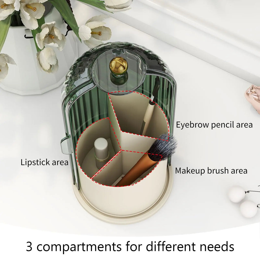 Rotating Makeup Brushes Organizer for Vanity/Desktop