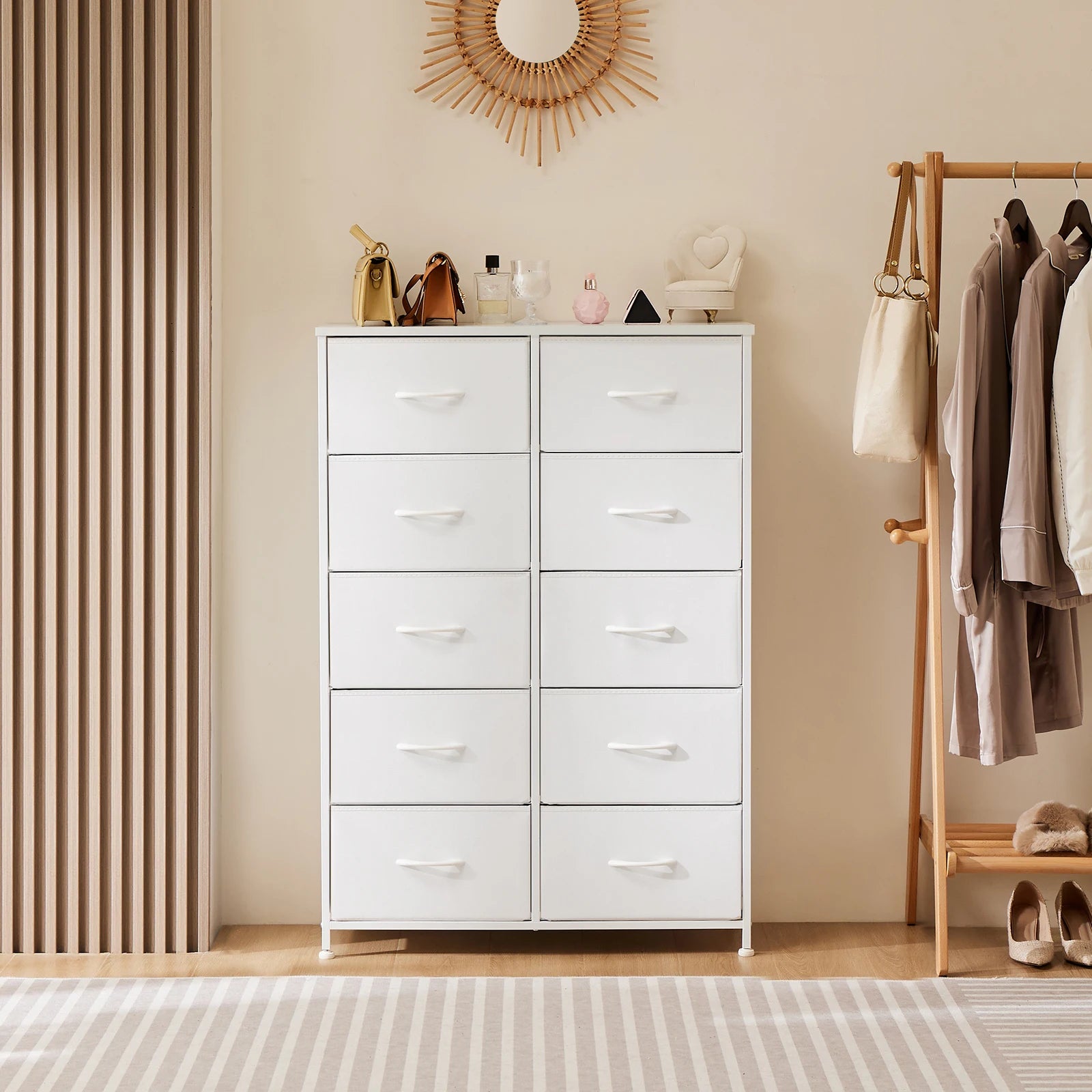 10 Fabric Drawer Dresser With Steel Frame