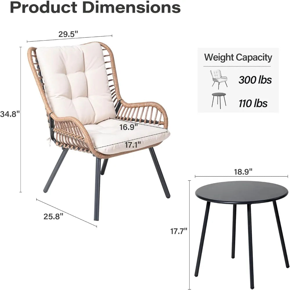 Outdoor Bistro Set with Coffee Table