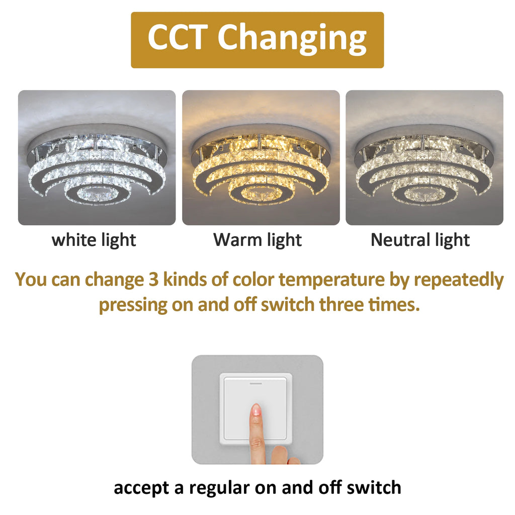 Ceiling Lamp Crystal Led  Chandelier Pendant Light