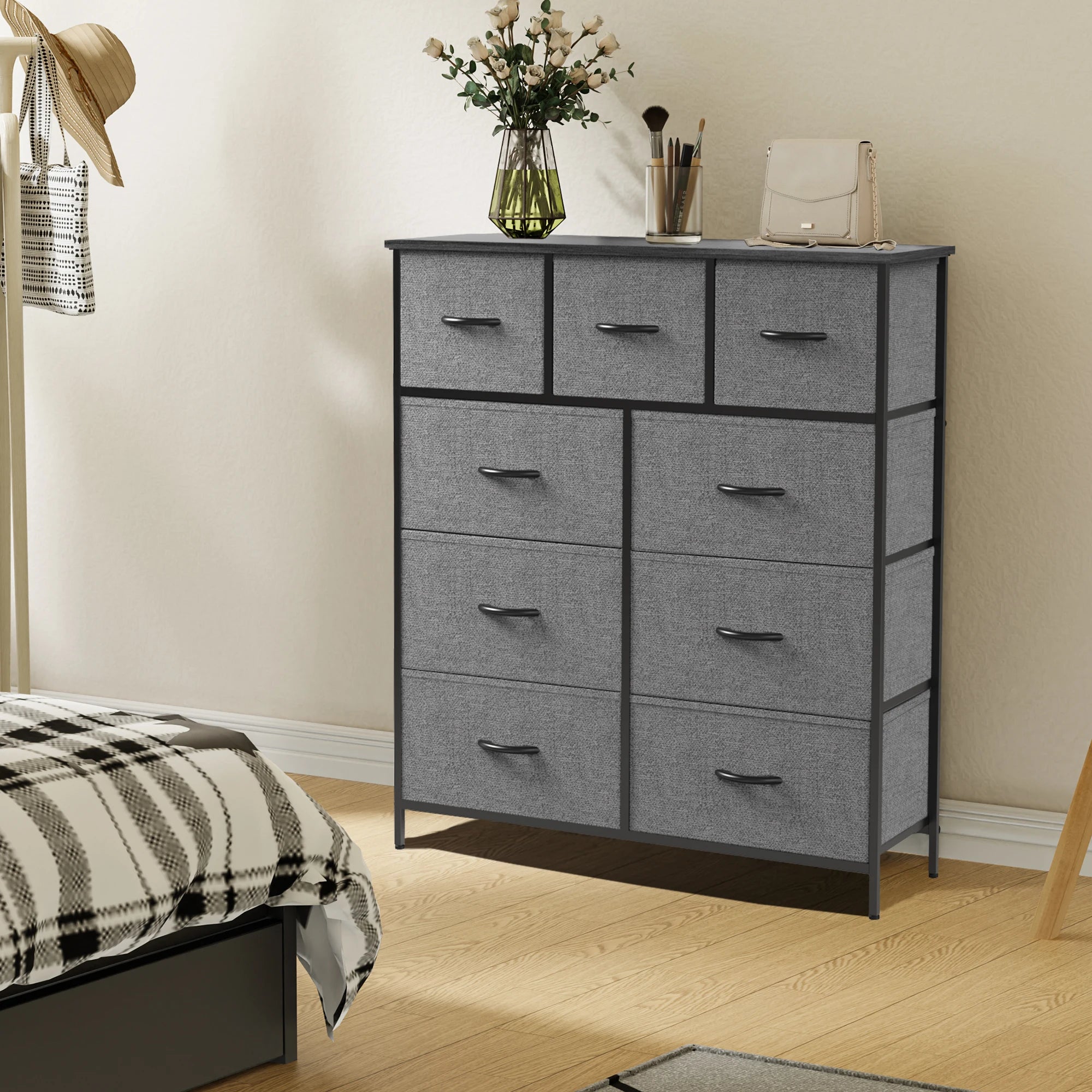 9 Fabric Storage Drawer Tall Chest