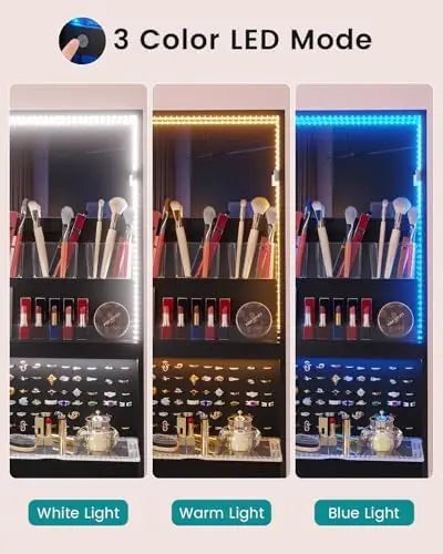 360° Swivel Jewelry Cabinet with Lights