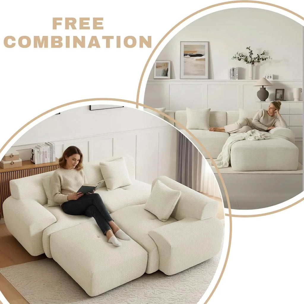 Modular Sectional Sofa with Ottoman