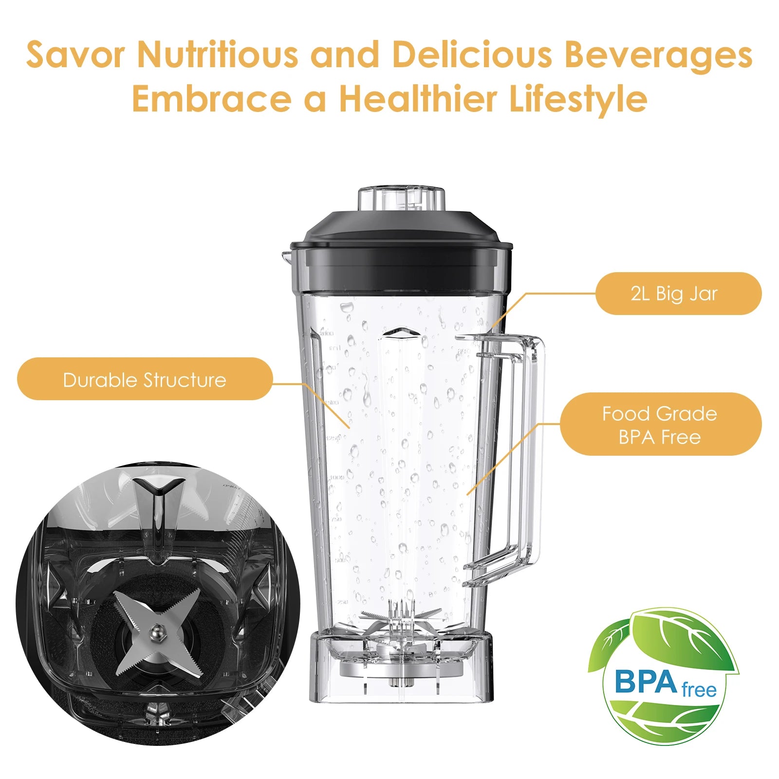 3HP 2200W Heavy Duty Blender And Food Processor