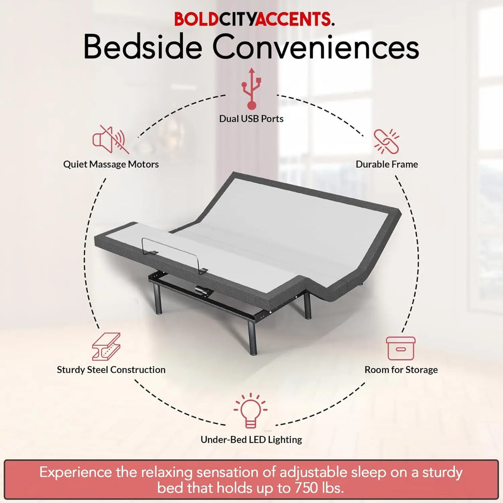 Adjustable Full Bed Frame w/Wireless Remote