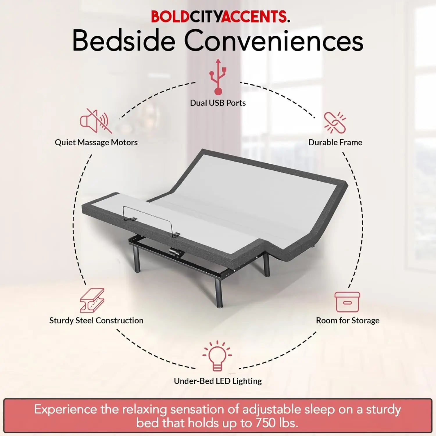 Adjustable Full Bed Frame w/Wireless Remote