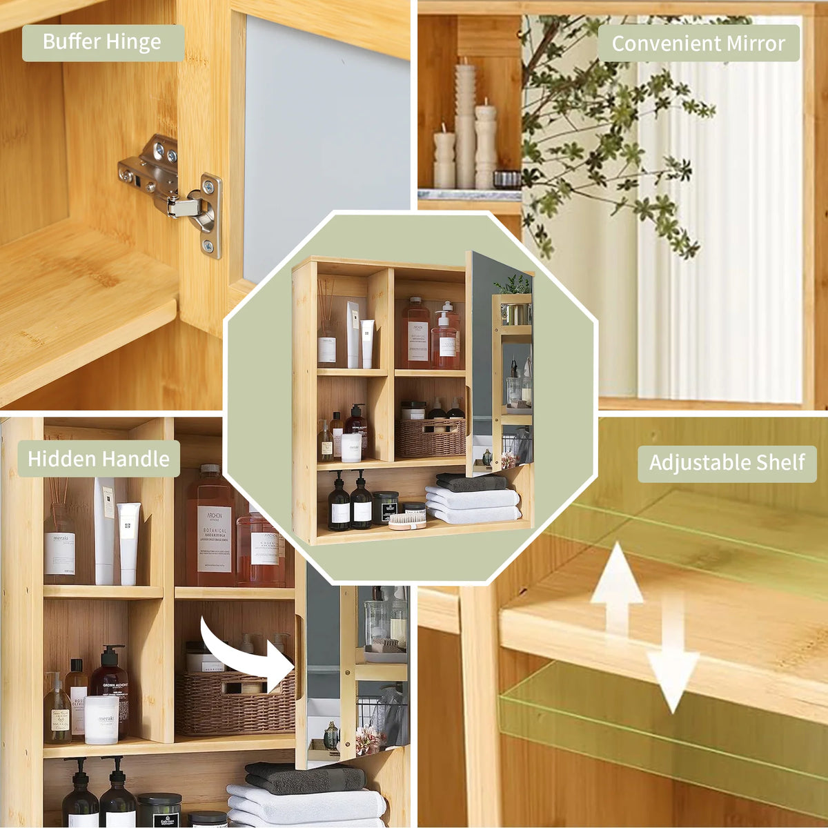 Bamboo Wall Medicine Cabinet