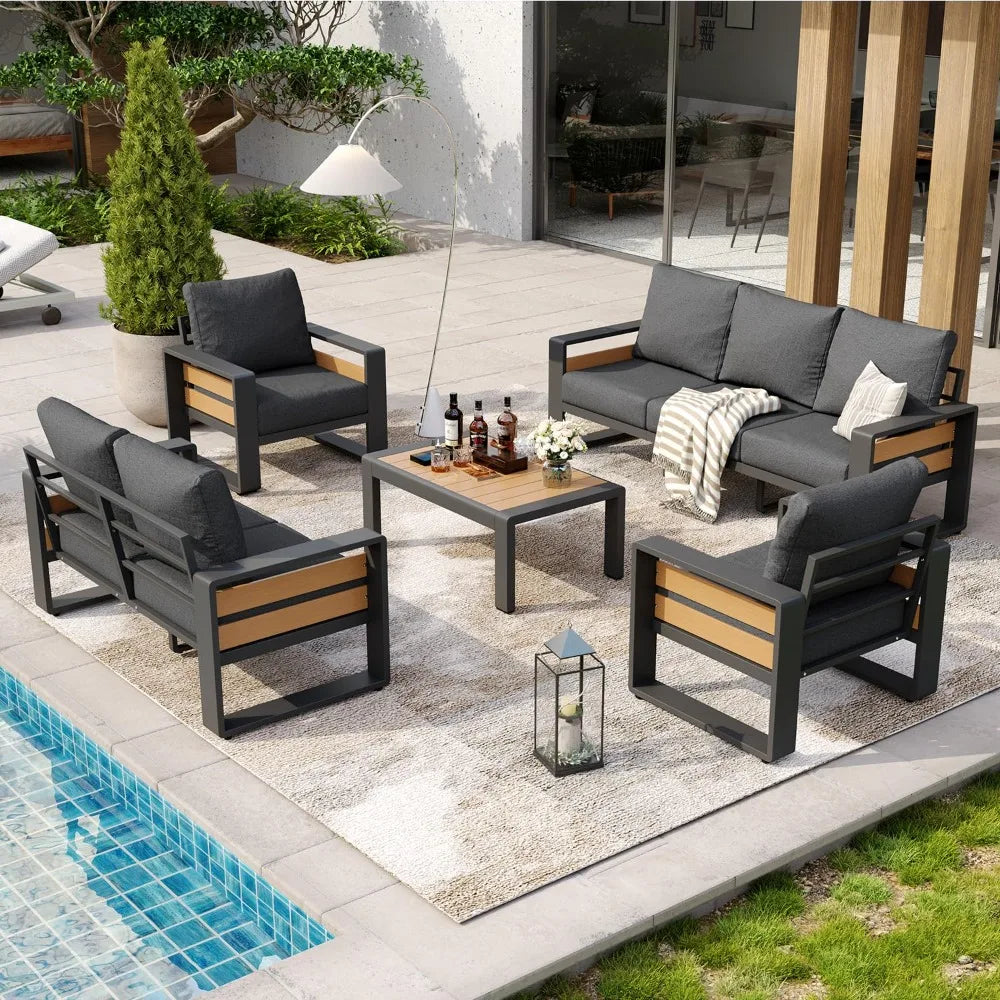 Aluminum 5 Piece Luxury Outdoor Sectional