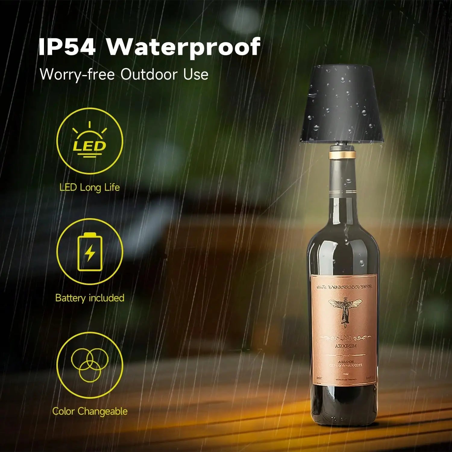 Rechargeable Wireless LED Wine Bottle Lamp