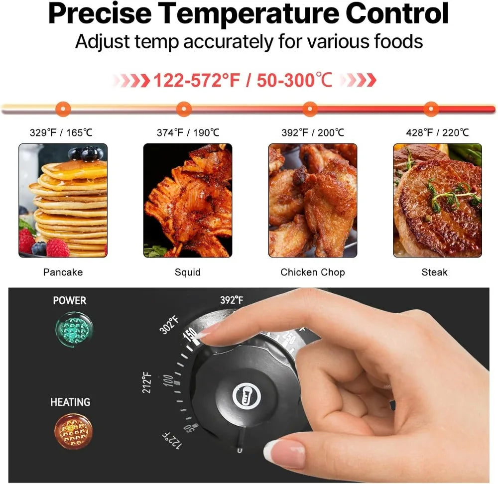 1600W 22" Stainless Steel Electric Griddle