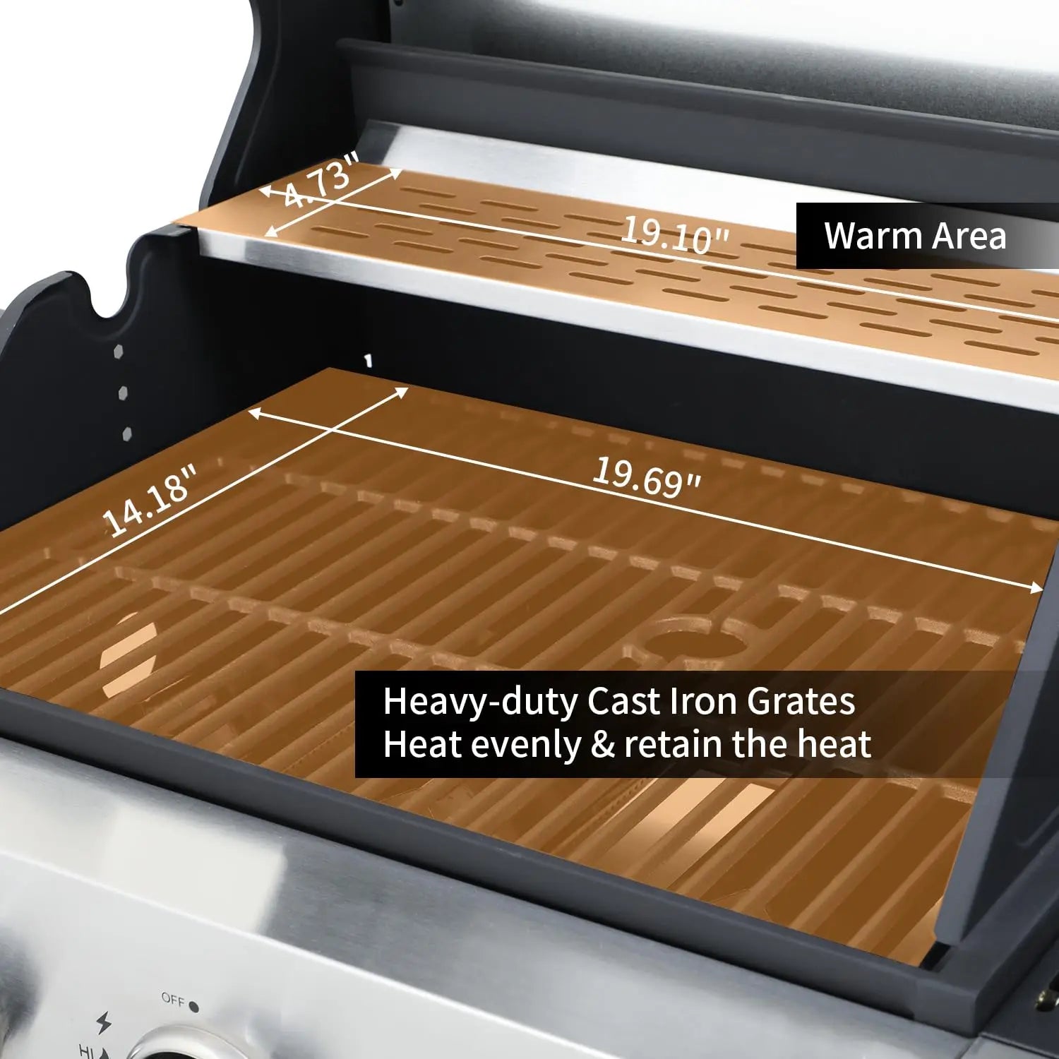 3 Burner Propane Gas Grill with Side Burner