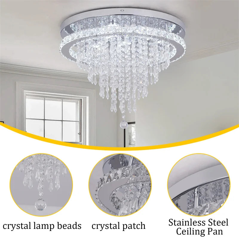 Luxury Crystal LED Ceiling Lamp, Chandelier