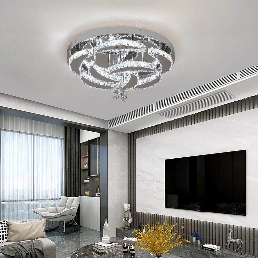 Luxury Crystal Chandelier Modern Ceiling Lamp Led  Dimmable