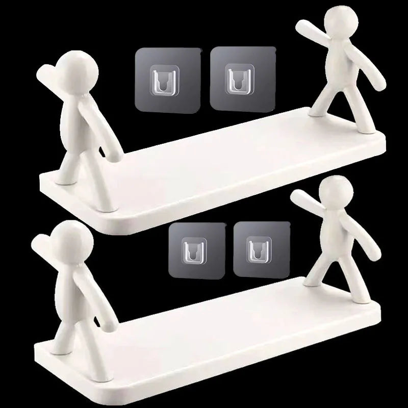 1PC/2PCS Self-adhesive Bathroom Shampoo Shelf