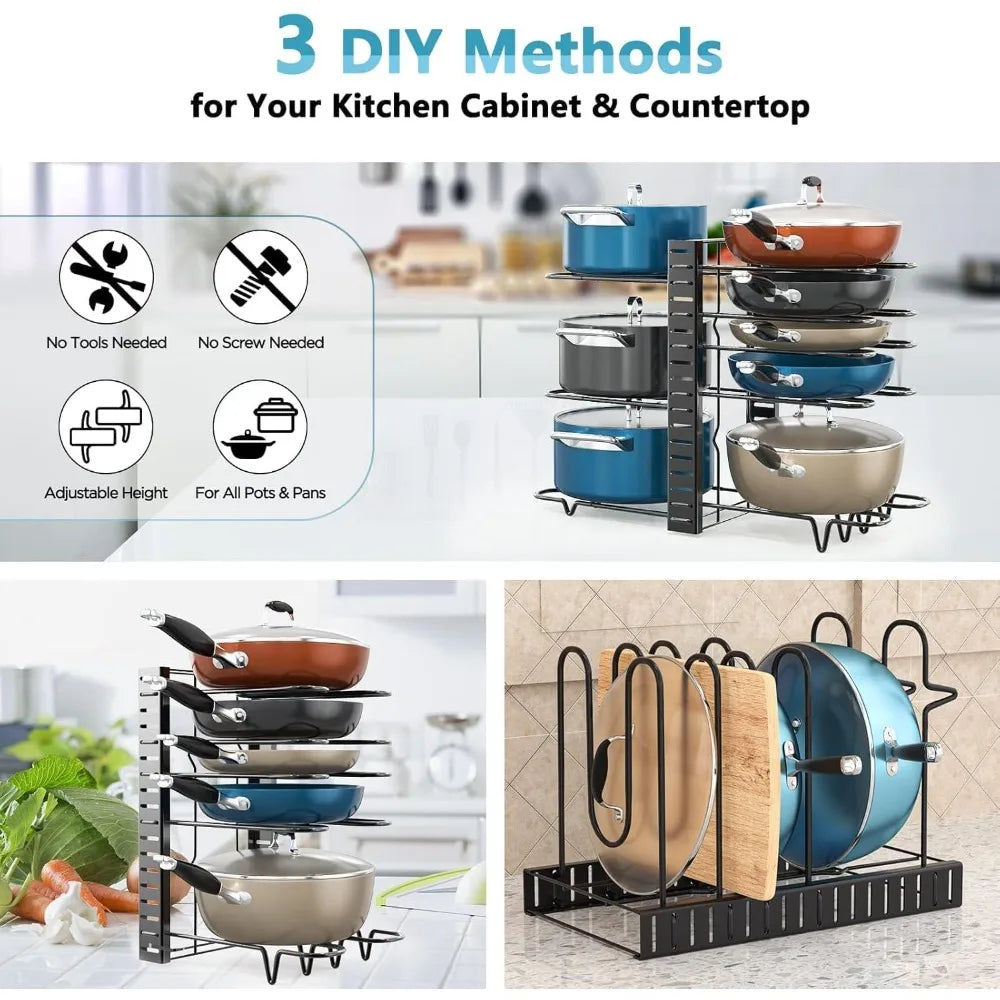 Pots and Pans Organizer for Cabinets/counters