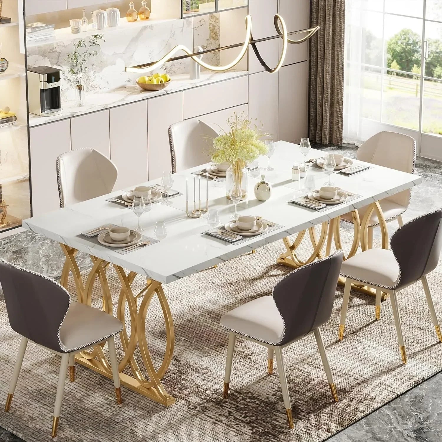 Modern Dining Table for 4-6 People