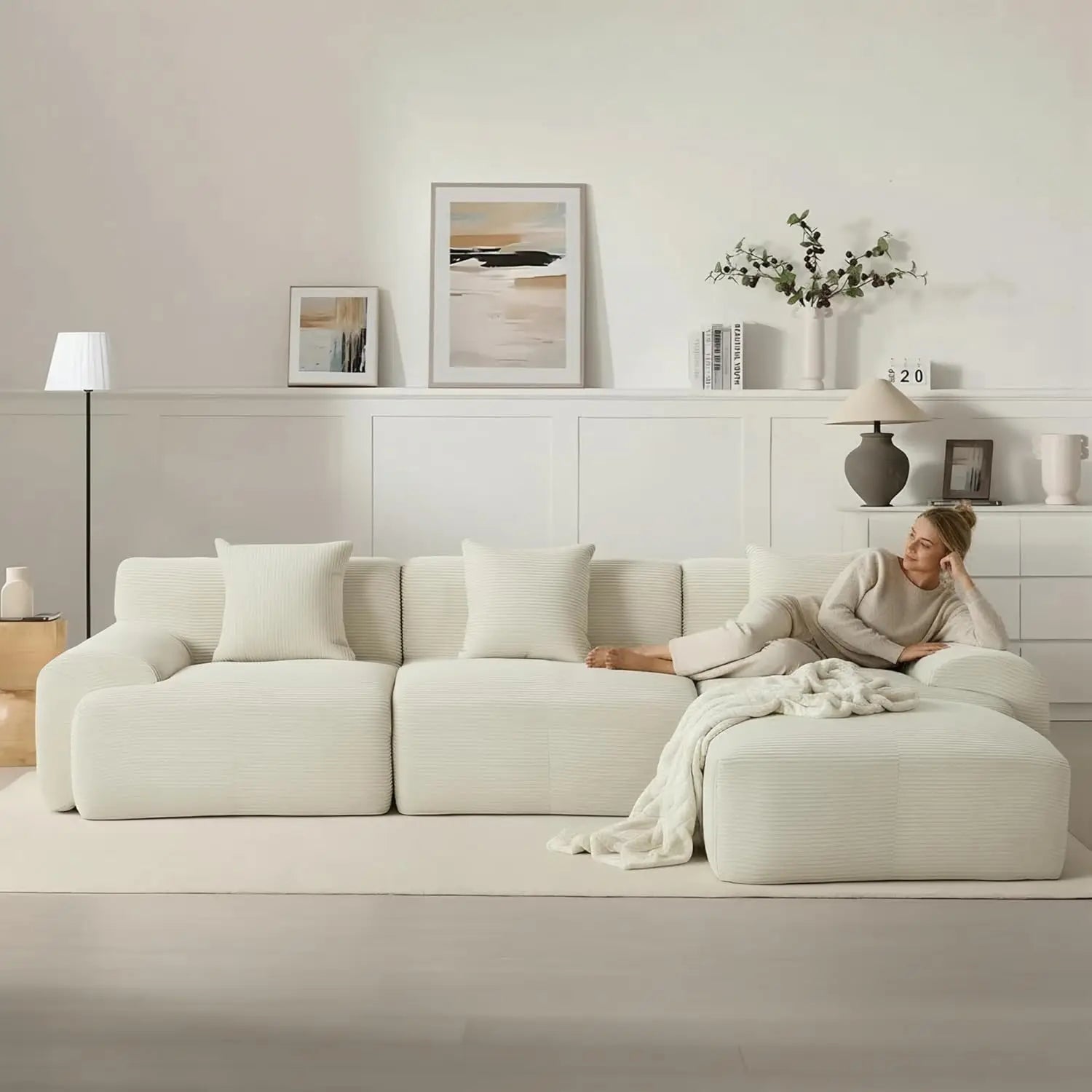 Modular Sectional Sofa with Ottoman