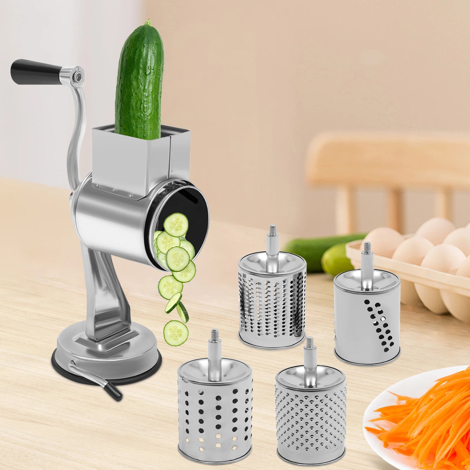 Stainless Steel Rotary Grater W/5 Blades
