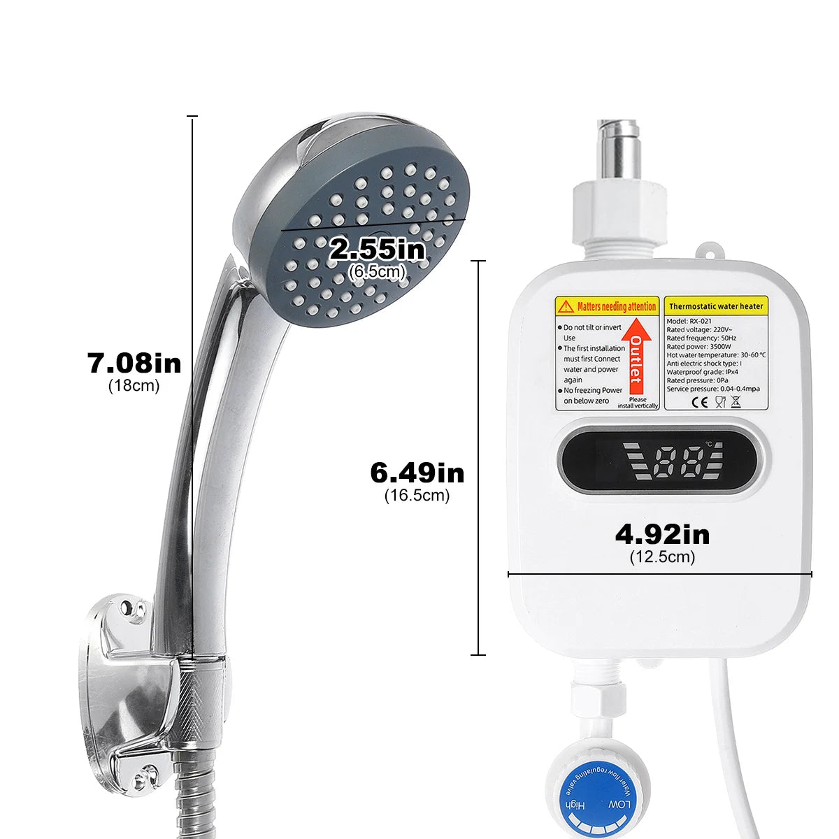 Instant Tankless Electric Water Heater Temperature Display