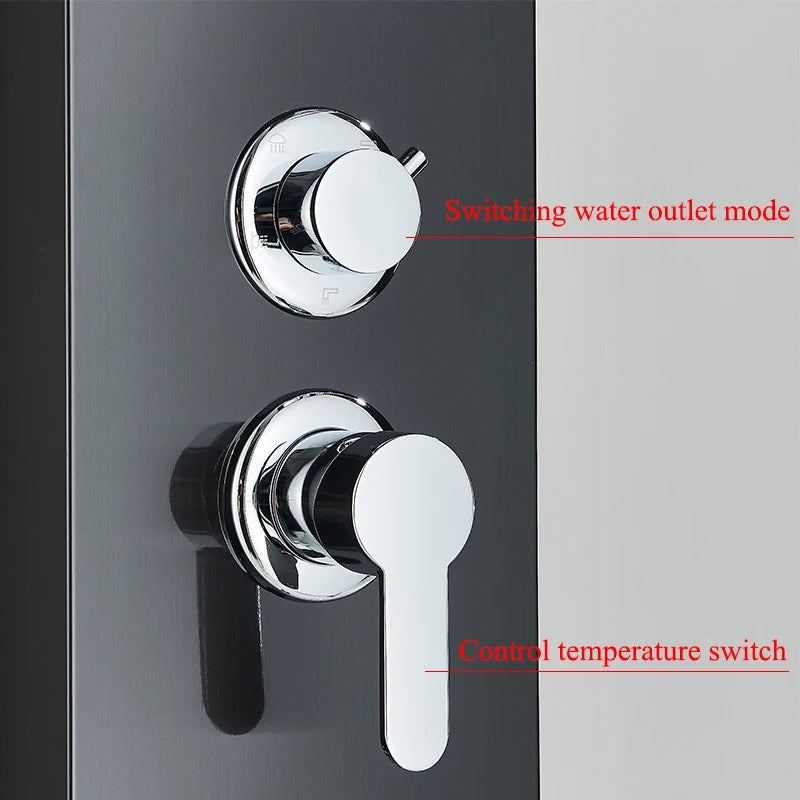 Black LED Shower Faucet Shower Panel & Column