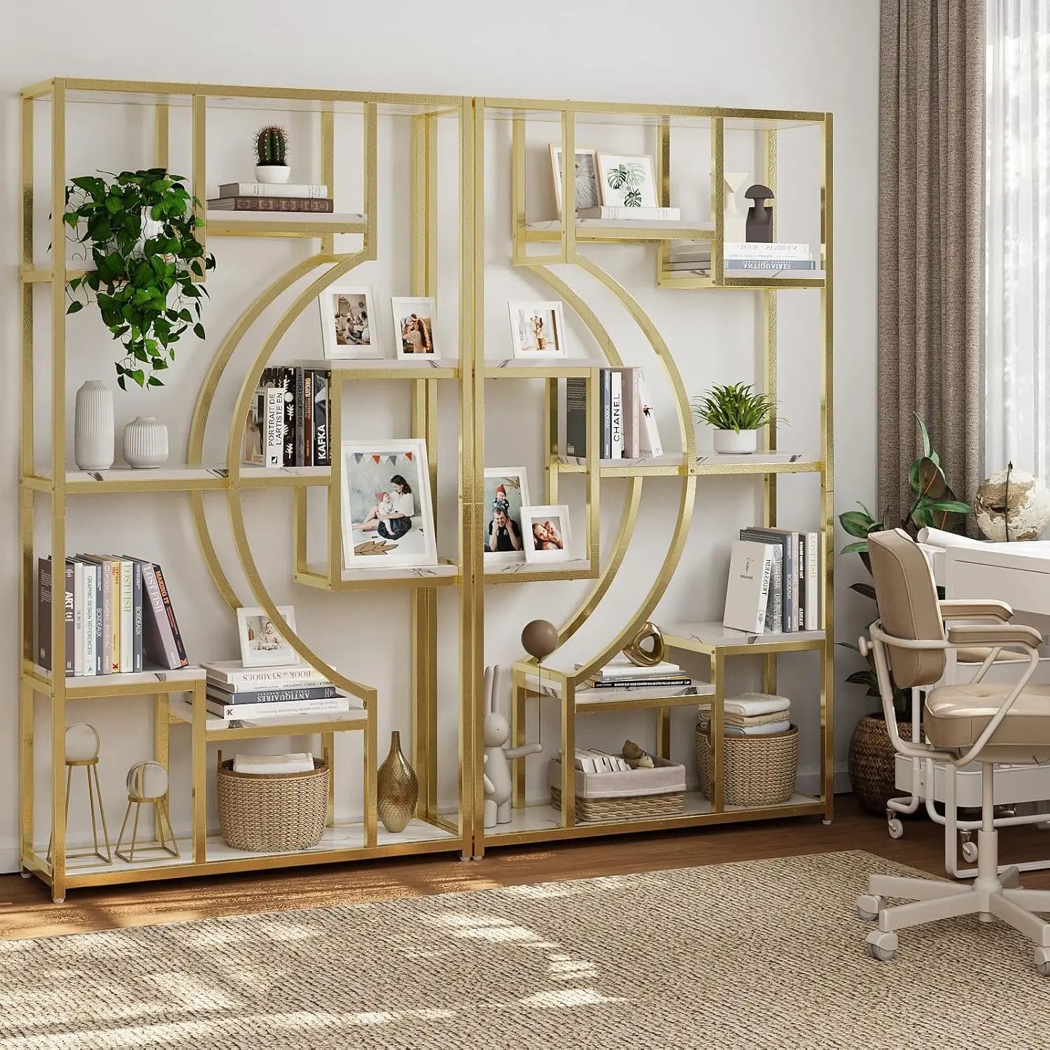 70.8" Tall Bookshelf Set of 2