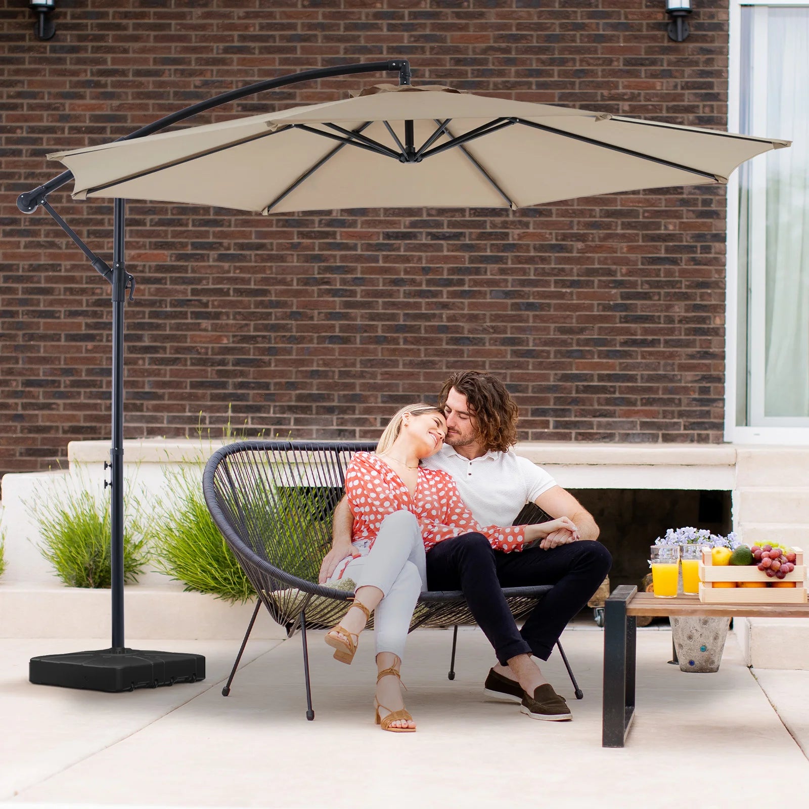 10FT Cantilever Umbrella, Easy Tilt, UV Protection
