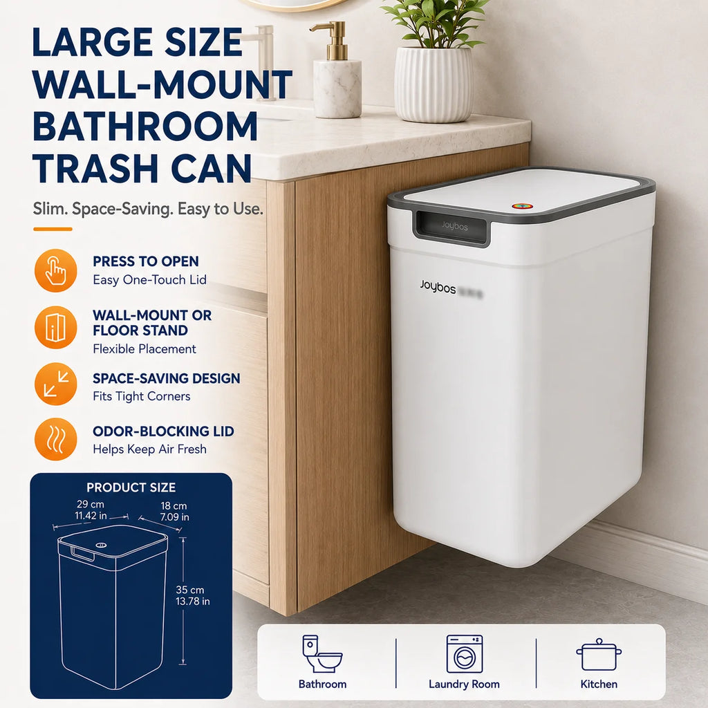 Wall Mount/Floor Standing Trash Can