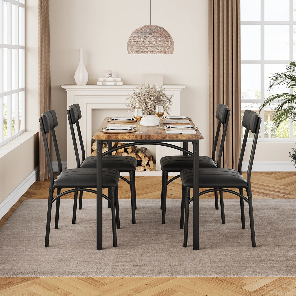 Table & 4 Upholstered Chairs