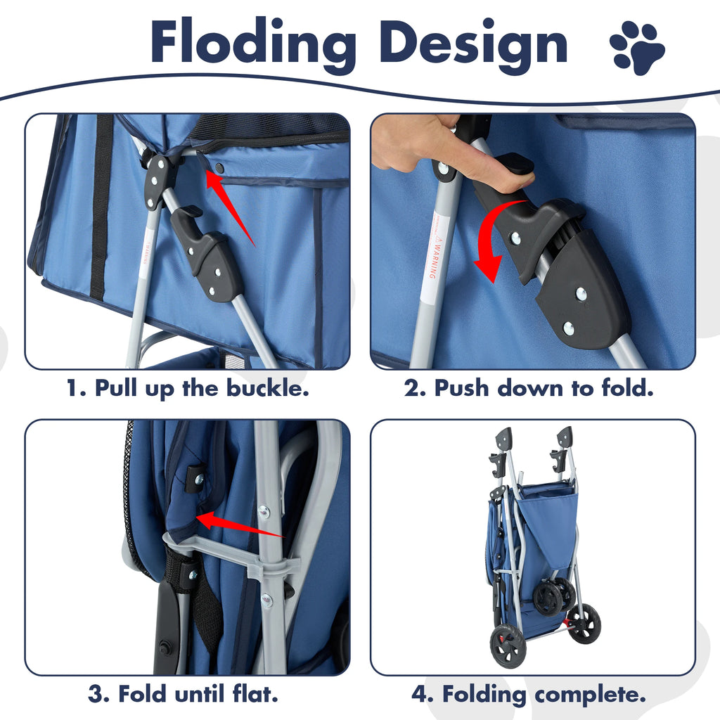 3 Wheeled Foldable Pet Stroller
