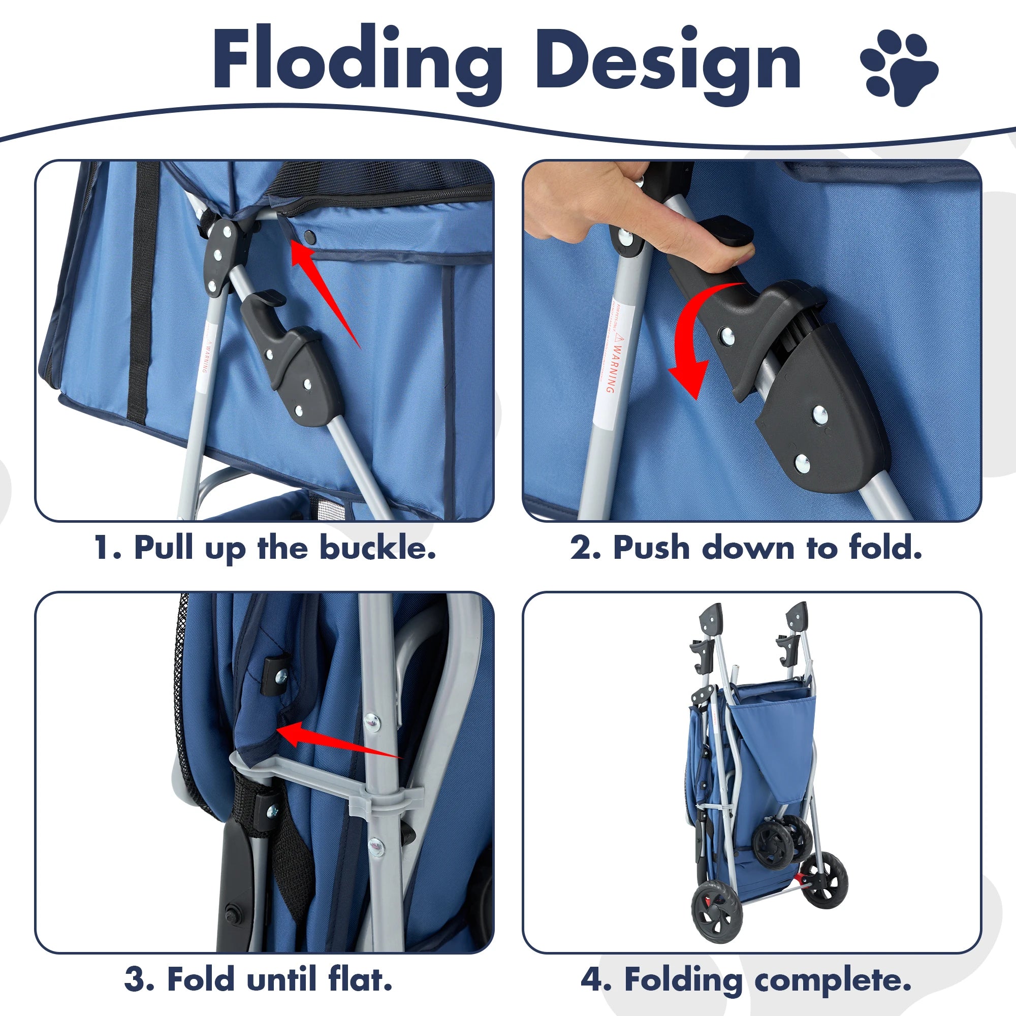 3 Wheeled Foldable Pet Stroller