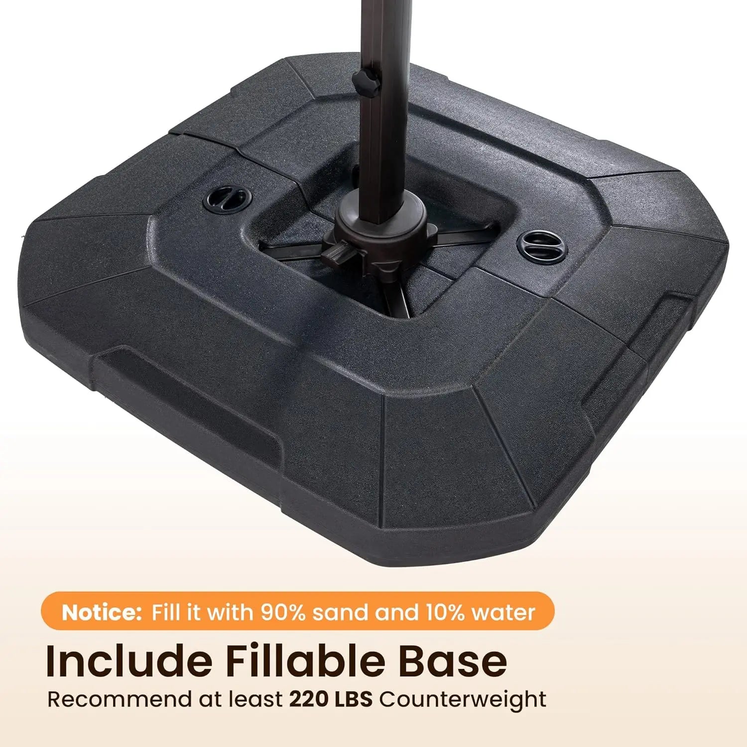 9' X 12' Cantilever Patio Umbrella Base Included 7 Tilts,