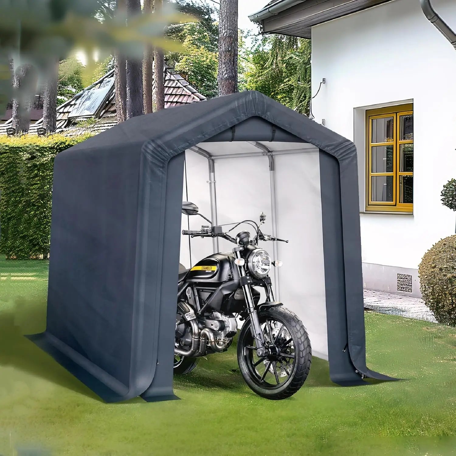 6x10ft Shelter with Roll up Zipper Doors & Vents