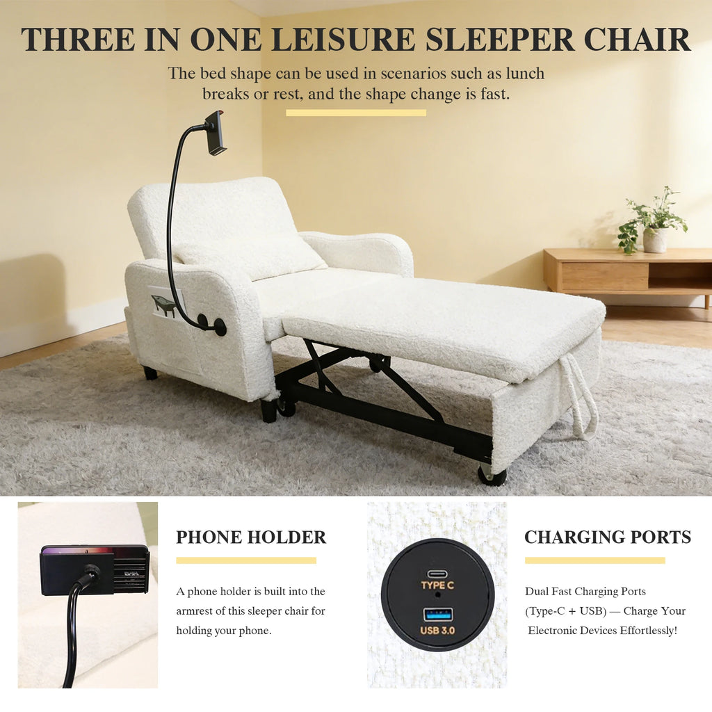 3 in 1 Convertible Sofa Chair