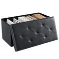 30" Leather Foot Stool with Storage